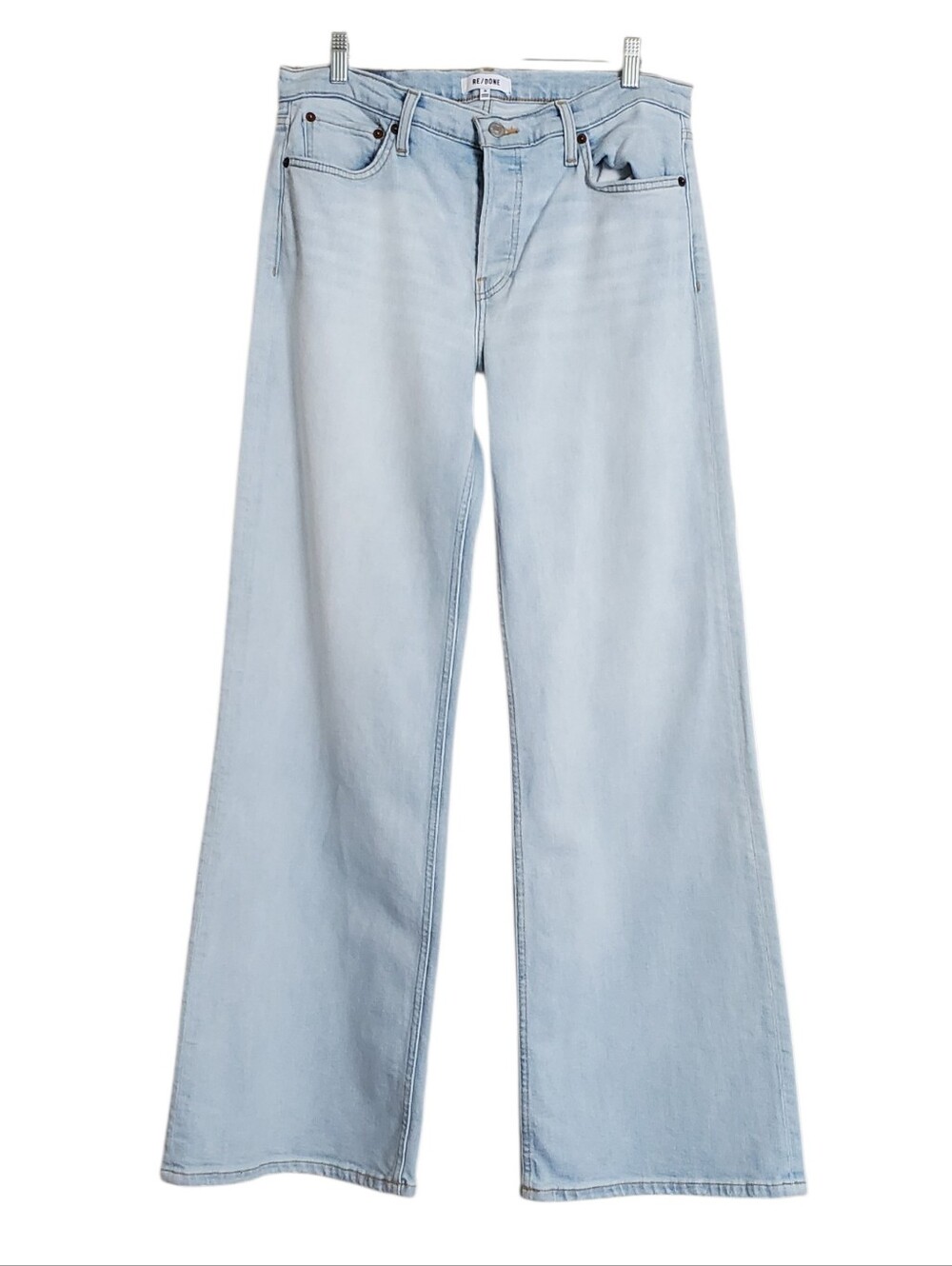 RE/DONE Mid Rise Wide Leg Denim Jeans Acqua Vintage-inspired Y2K Minimalist 30